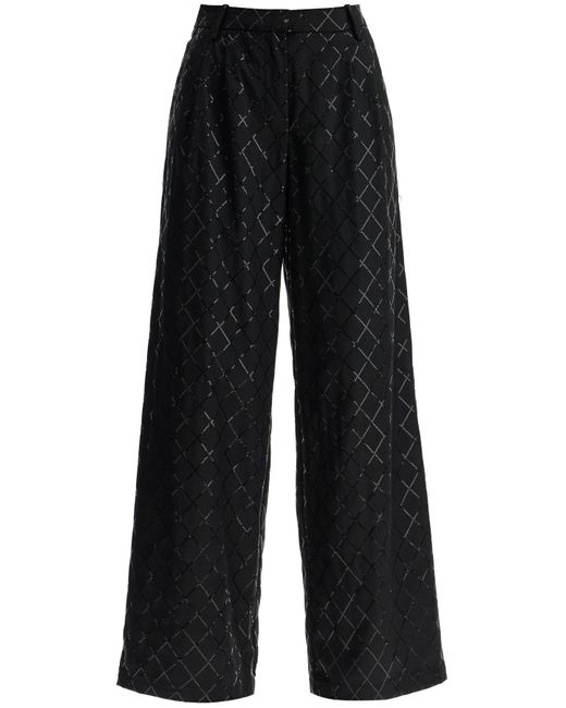 ROTATE BIRGER CHRISTENSEN Roteer Brede Broek Met Pailletten. in het Black