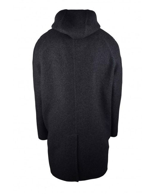 Givenchy Blue Hooded Wool-Blend Coat