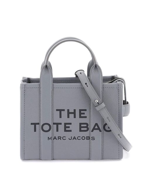 Womens The Leather Small Wolf Grey Tote Bag In Grey di Marc Jacobs in Gray