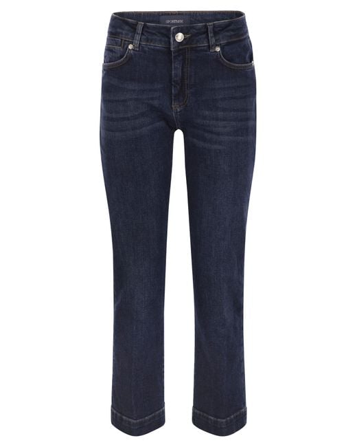 Sportmax Blue Umbria Mini Flare Denim Trousers