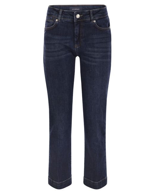 Sportmax Blue Umbria Mini Flare Jeanshose
