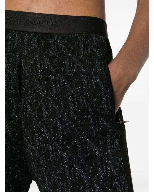 Palm Angels Black Knitted Flared Trousers