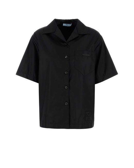 Prada Black Gabardine Shirt Nylon