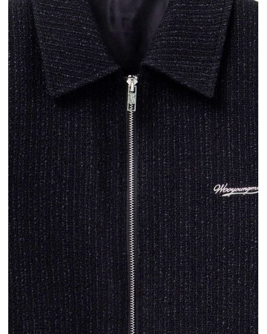 Wooyoungmi Blue Stretch Wool Blend Jacket