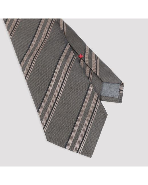 Corbata Brunello Cucinelli de color Gray