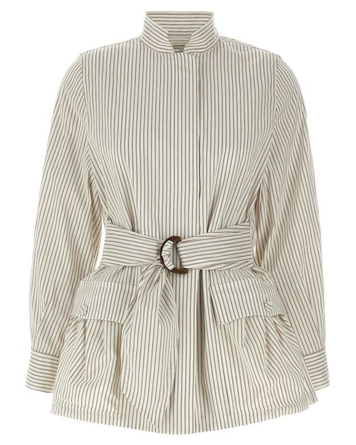 Fendi Gestreepte Blouson in het White