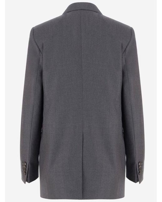 Tagliatore Gray Double-Breasted Wool Jacket
