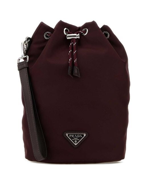 Prada Purple Burgundy Fabric Clutch for men
