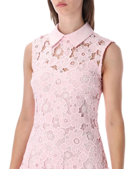 Self-Portrait Pink Mini Dress With Elegant Detailing