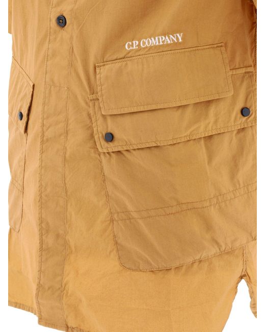 C P Company C.P. Firmenpopelhemd mit Taschen in Yellow für Herren