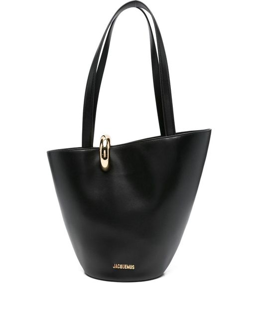 Jacquemus Black Le Bambola Moyen Leather Bucket Bag