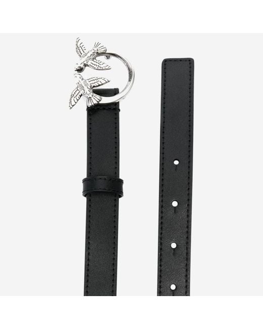 Pinko Black Love Berry Leather Belt