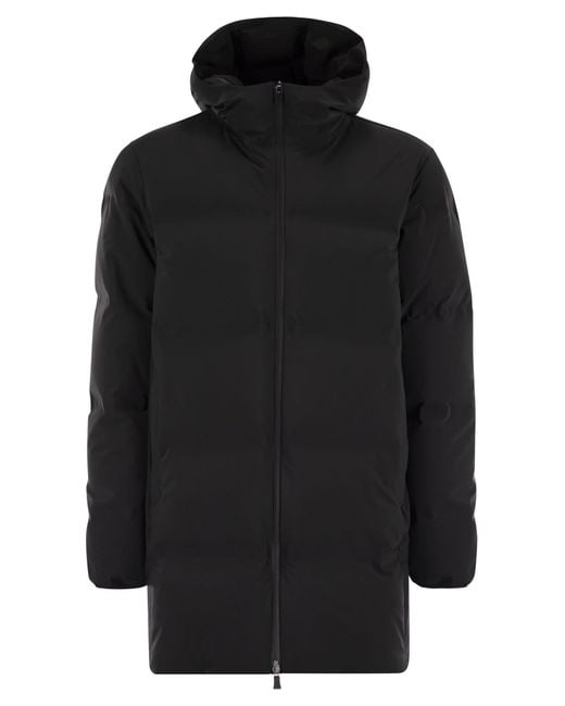 NUEVO IMPACTO Long Down Jacket With Hood Herno de hombre de color Black