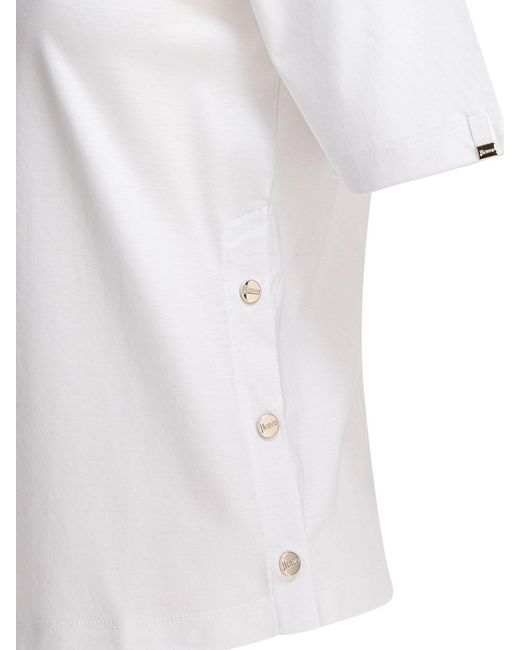 T-Shirt À Patch Logo Herno en coloris White