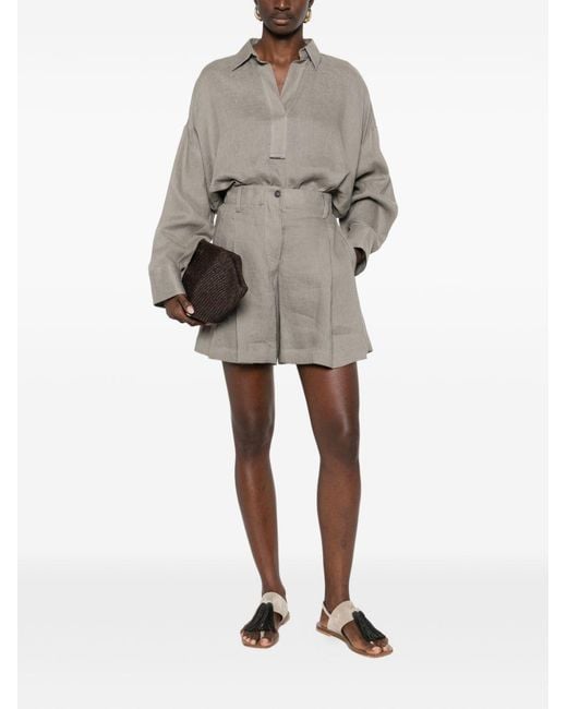 Brunello Cucinelli Gray Linen Shorts