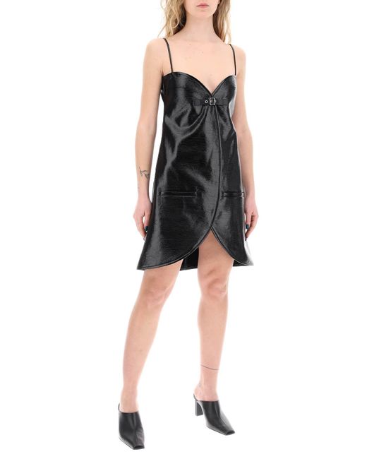 Vinyl Ellipse mini robe sans manches Courreges en coloris Black