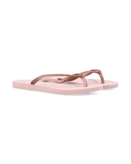 Havaianas Pink Slim Logo Flip-Flops