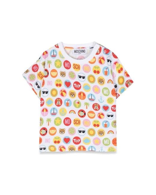 Moschino White T Shirt Prints Circles