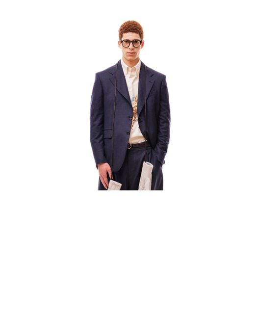 LC23 Blue Ripstop Wool Blazer