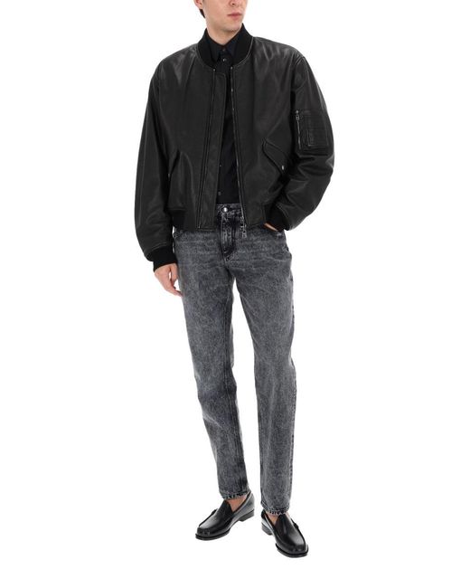 Dolce & Gabbana Black Solid Mock Collar Jacket for men