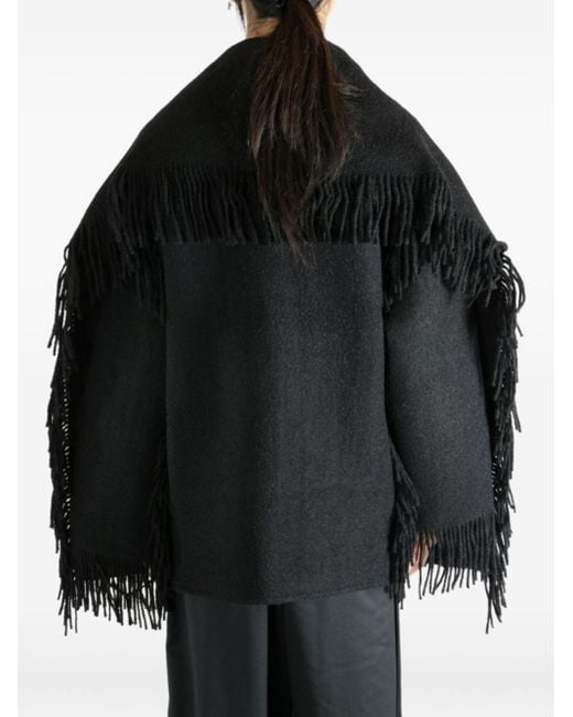 Totême  Toteme Hoofds Met Een Omzoomde Sjaalwoljas in het Black