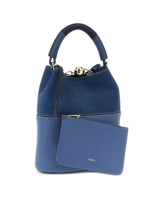 Furla Blue Small Sfera Bucket Bag