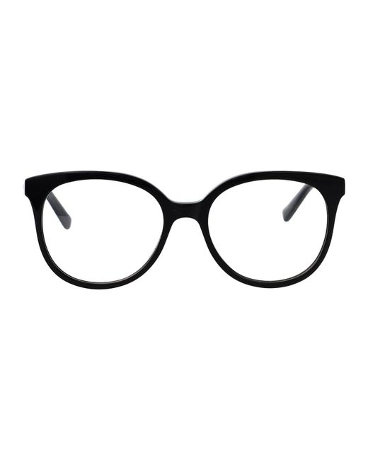 McQueen Black Transparent Recycled Acetate Glasses
