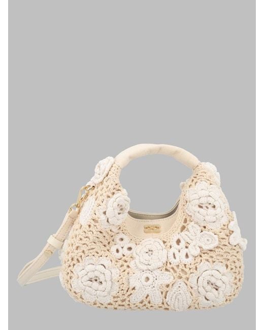 Ganni Natural Borsa Hobo Mini