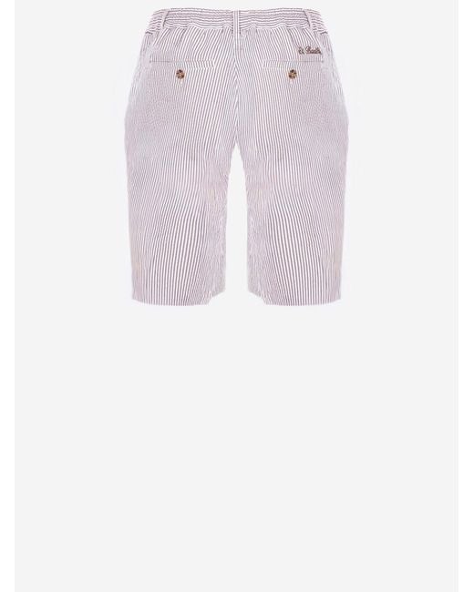 Mc2 Saint Barth Pink Striped Cotton Shorts