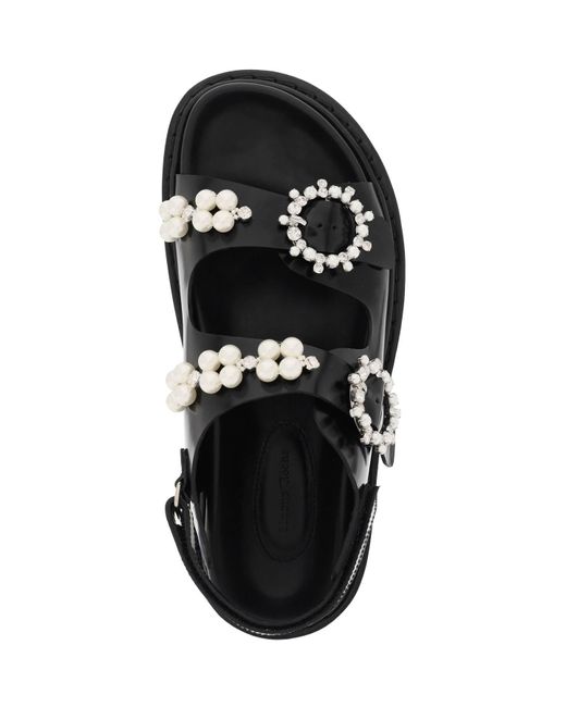 Sandales de plate-forme avec perles et cristaux Simone Rocha en coloris Black