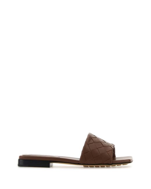 Bottega Veneta Brown Leather Parco Slippers