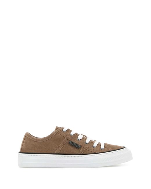 Brunello Cucinelli Brown Cappuccino Suede Sneakers