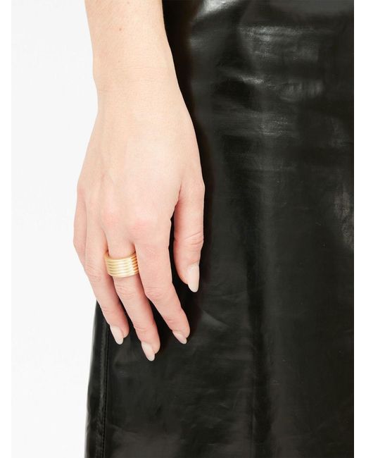 Maison Margiela White Ribbed Chunky Ring
