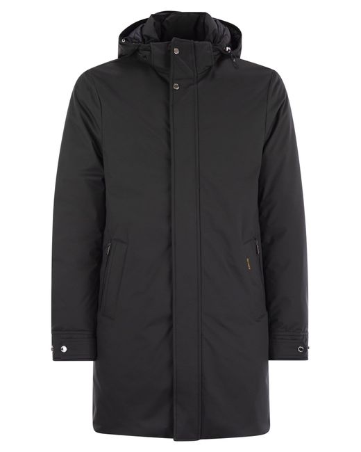 Moorer Black Vermont Water Repellent Jacket With Hood for men