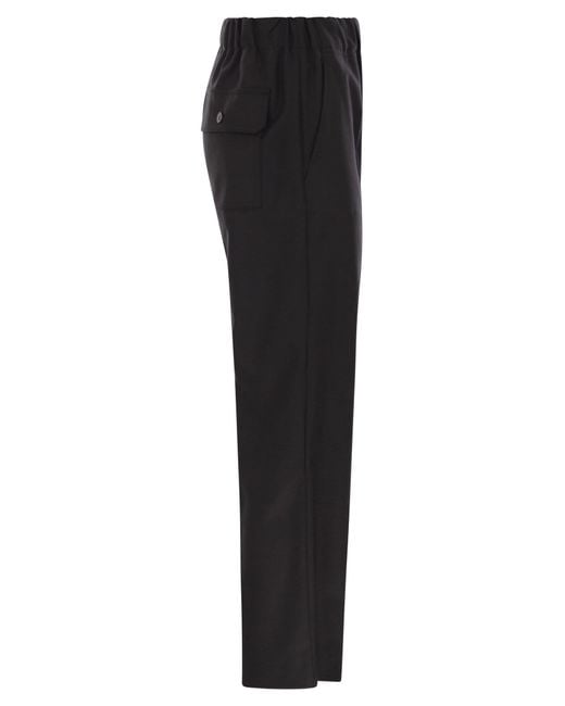 Weekend by Maxmara Black Hateley Wool Flannel Trousers
