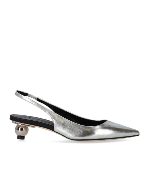 Weekend by Maxmara Metallic Gallico Silver Slingback Pump
