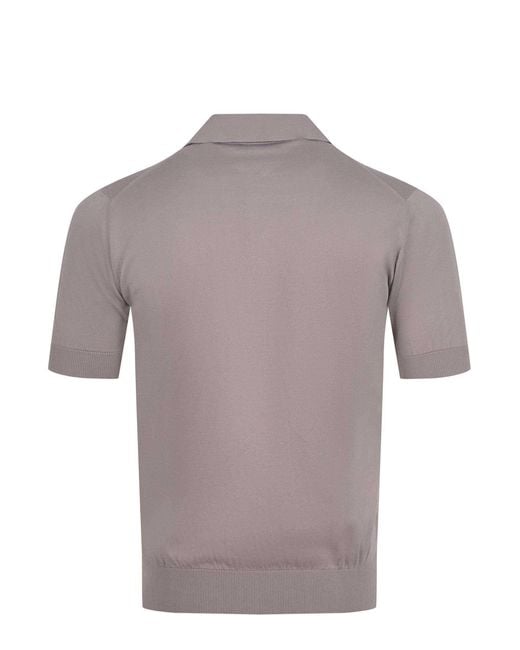 Filippo De Laurentis Polo Shirt Door Filippo De Laurentiis In Katoenpiquet in het Gray voor heren
