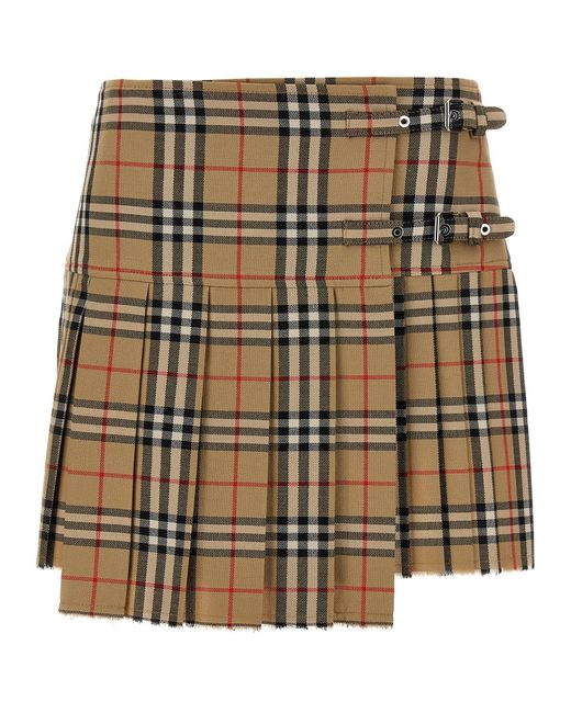 Jupe kilt Burberry en coloris Natural