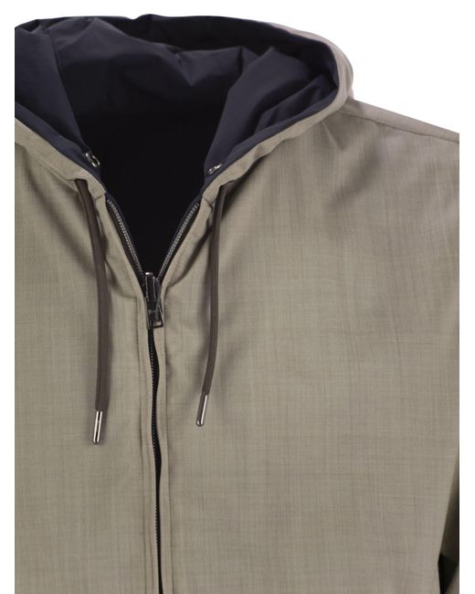 Veste à capuche réversible Herno pour homme en coloris Gray