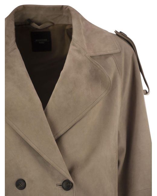 Fin de semana Max Mara Maga gabardina de gamuza corta Weekend by Maxmara de color Brown