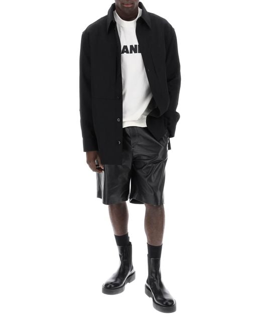 Jil Sander Leder Bermuda Shorts für in Black für Herren