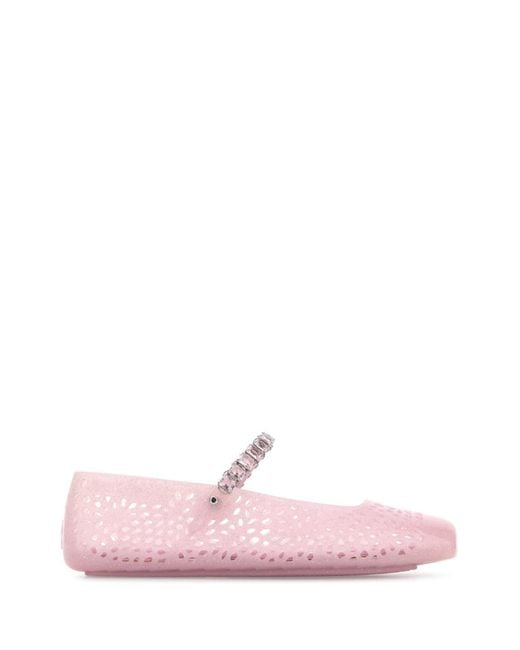 Jimmy Choo Pink Rubber The Jelly Ballerinas