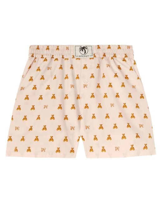 Palm Angels Mini Bear-monogramshort in het Natural