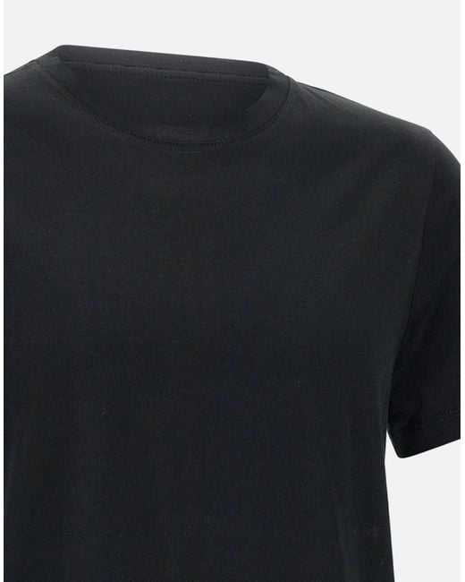Kangra Schwarzes Baumwoll-Modal T-Shirt Mit Rundhalsausschnitt in Black für Herren