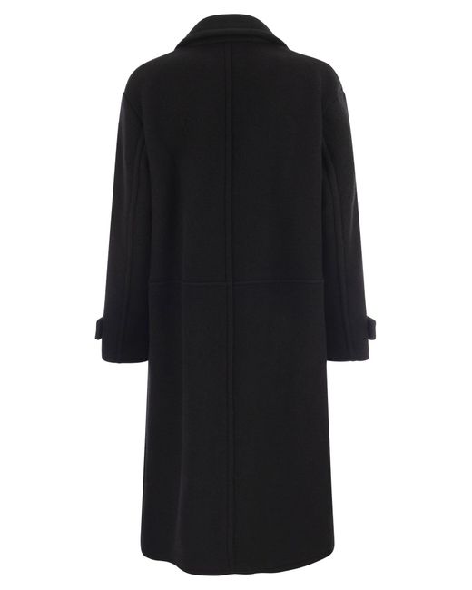 Cappotto di lana con gancio di Fay in Black
