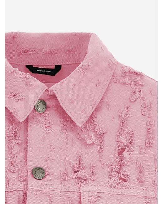 Haikure Pink Cotton Vest With Fringed Details