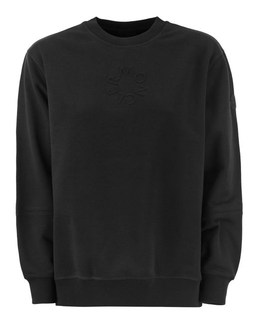 Moncler Black Sweatshirt mit geprägter Logo