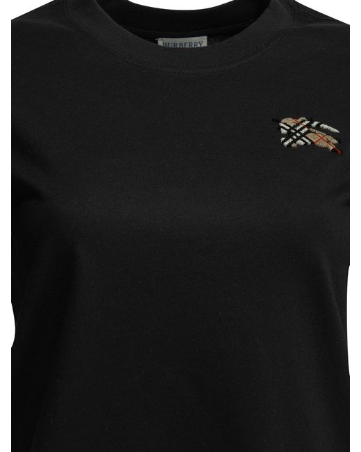 Burberry Black "Knight Check" Crewneck T-Shirt