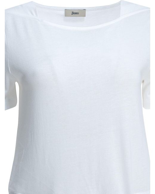 Herno White Flared Midi Dress