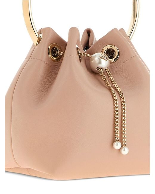 Jimmy Choo Natural Bon Bon Leather Bucket Bag